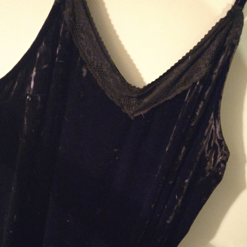 Torrid Deep Black Velour Lace Gown